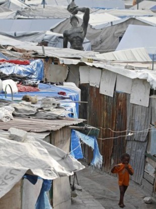 Around 1.3m people live in makeshift camps in Haiti