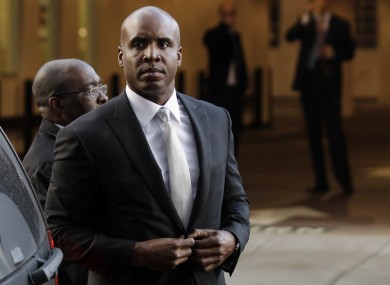 Barry Bonds arrives at court in San Francisco..