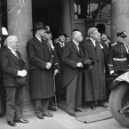 Centre is Douglas Hyde, to his left is Eamon de Valera and Seán T O'Kelly, both of whom would later become President.