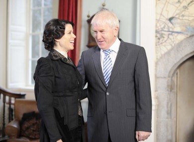 Neve Campbell meets Arts Minister Jimmy Deenihan. Caption suggestions in the comments section below, please.