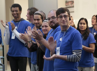 Apple store employees in San Francisco (File photo)