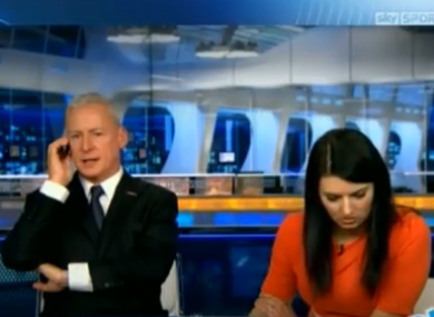 Sky Sports News presenter Jim White doing what he does best.