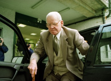 James Gogarty attending the Flood Tribunal in 1999. Gogarty was 80 when the Tribunal began.