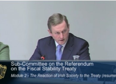 Kenny at the Oireachtas sub-committee meeting this morning.