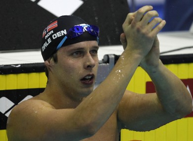 Celebrating at December's European Short Course Championships in Poland.