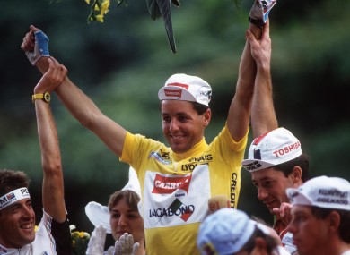 Stephen Roche after winning the Tour de France in 1987.
