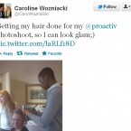Caroline Wozniacki has a date with the hairdresser.