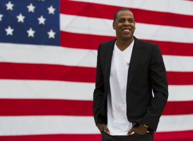 Jay-Z at news conference at Philadelphia Museum of Art yesterday