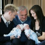 Bertie with daughter Georgina and son-in-law Nicky and the couple's twins, Rocco and Jay in 2007.
