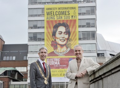 Andrew Montague, Lord Mayor of Dublin, and Colm O'Gorman, Executive Director of Amnesty International Ireland.