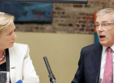 Gordon Jeyes, pictured here with Children's Minister Frances Fitzgerald, will attend today's meeting