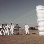 Student pilots learn how to operate a parachute at Fort Worth in Texas. 