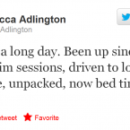 Please follow the British swimmer. She desperately needs the encouragement. She's been up since 5.12am.