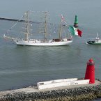 Tall ship Cuauhtemoc entering the mouth of the Liffey today takenÊfrom an Air Corps helicopter
Photocall Ireland