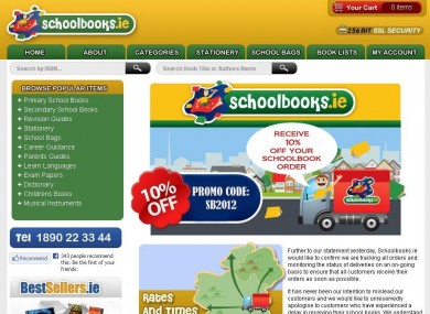 The Schoolbooks.ie homepage