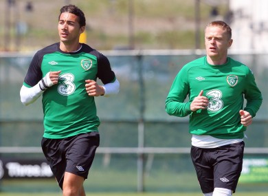 Fulham stars Stephen Kelly and Damien Duff.