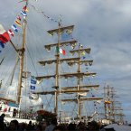 The flag-festooned vessels in Dublin, photographed by @laineyk251.