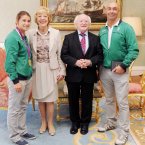 Katie's father and coach, Peter, was also in attendance. Photo: Laura Hutton/Photocall Ireland