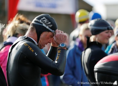 A competitor prepares for the Blacksod Point Challenge.