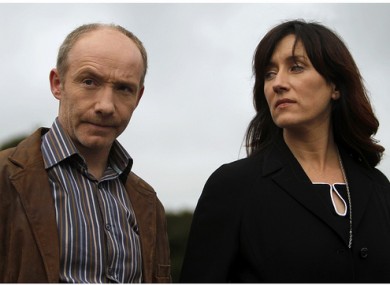 Diarmuid de Faoite and Maria Doyle Kennedy from TG4's Corp + Anam