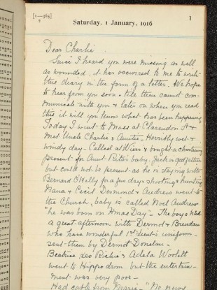 The first page of the diary