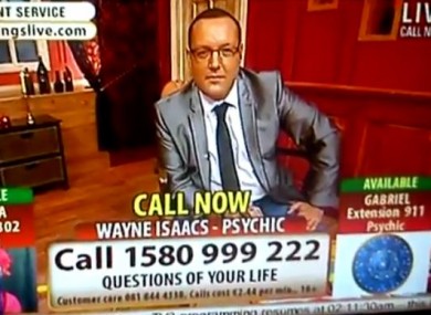 Still from a Psychic Readings Live show on TV3.
