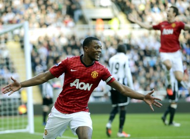 Evra celebrates United's second.