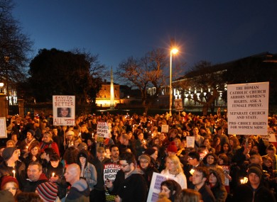 Some of the crowd at the rally for Savita in Dublin yesterday