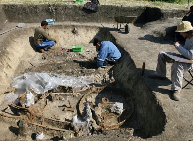 An archaeological dig in Bulgaria.