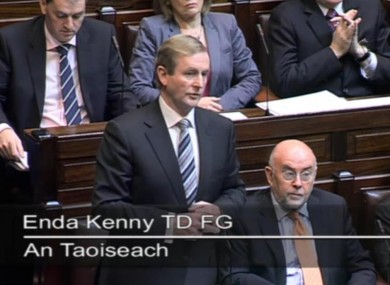 Enda Kenny in the Dáil this morning