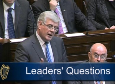 Eamon Gilmore in the Dáil this morning