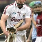 Galway goalkeeper James Skehill finds his range of duties extended to taking this figure from the pitch.