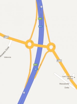 N11 Junction 16 (Ashford/Rathnew exit) northbound.
