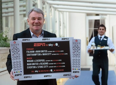 Ray Houghton in Dublin today at the launch of ESPN's upcoming football coverage.