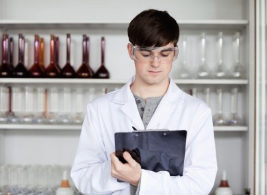 The test in progress. OK, it's a file photo of a scientist.
