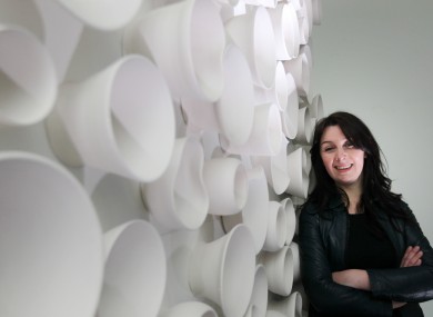 Olga Fitzpatrick with her piece 'Memory Vessels: A Few Among Many'