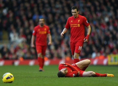 Stewart Downing looks after Borini is hurt.