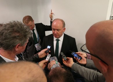 Ireland's head coach Declan Kidney at the press conference afterwards.