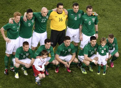 The Ireland team pose for a photo ahead of their recent friendly with Poland.