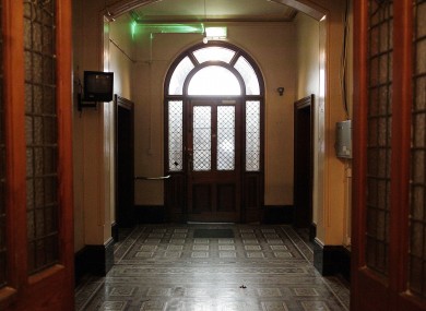 The front door and hallway of the now derelict Sisters of Our Lady of Charity Magdalene Laundry on Sean McDermott Street.