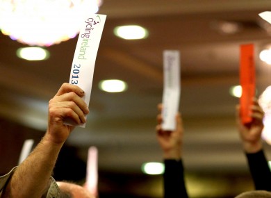 Committee members vote.