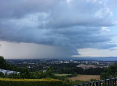 Yesterday's rain as seen from the Dublin Mountains