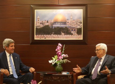 John Kerry with Mohamoud Abbas in Jordan today