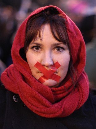 Emma Ryan at a Pro-Choice rally in January 2013