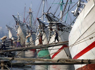 Traditional Indonesian fishing vessels
