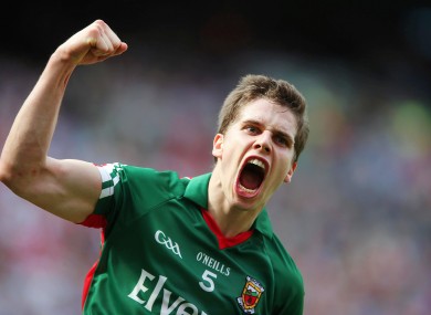 Mayo's Lee Keegan celebrates scoring a point.