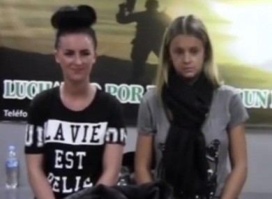 Micaella with her friend Mellissa Reid after the drugs were found.