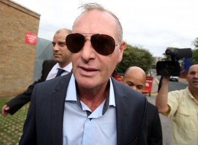 Paul Gascoigne arrives at Stevenage Magistrates Court today