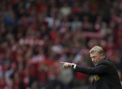 Manchester United's manager David Moyes during the game with Liverpool.