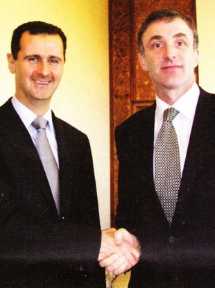 Syrian president Bashar al-Assad and then Fianna Fáil TD Chris Andrews